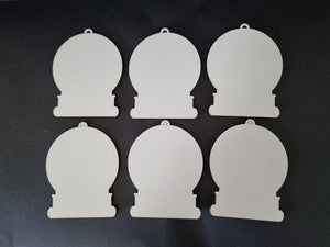 Pack of 6 mdf baubles