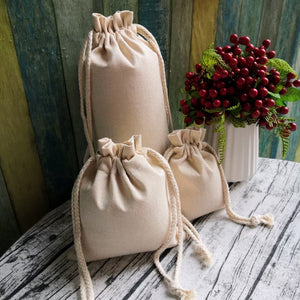 Linen draw string bags