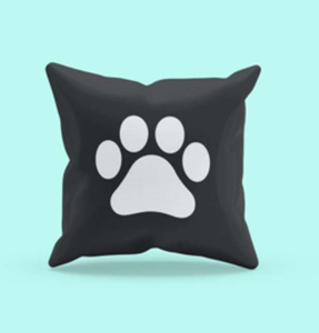 Paw print sublimation cushion