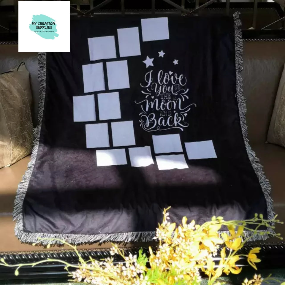 Moon and back throws - measurements in photo for panels