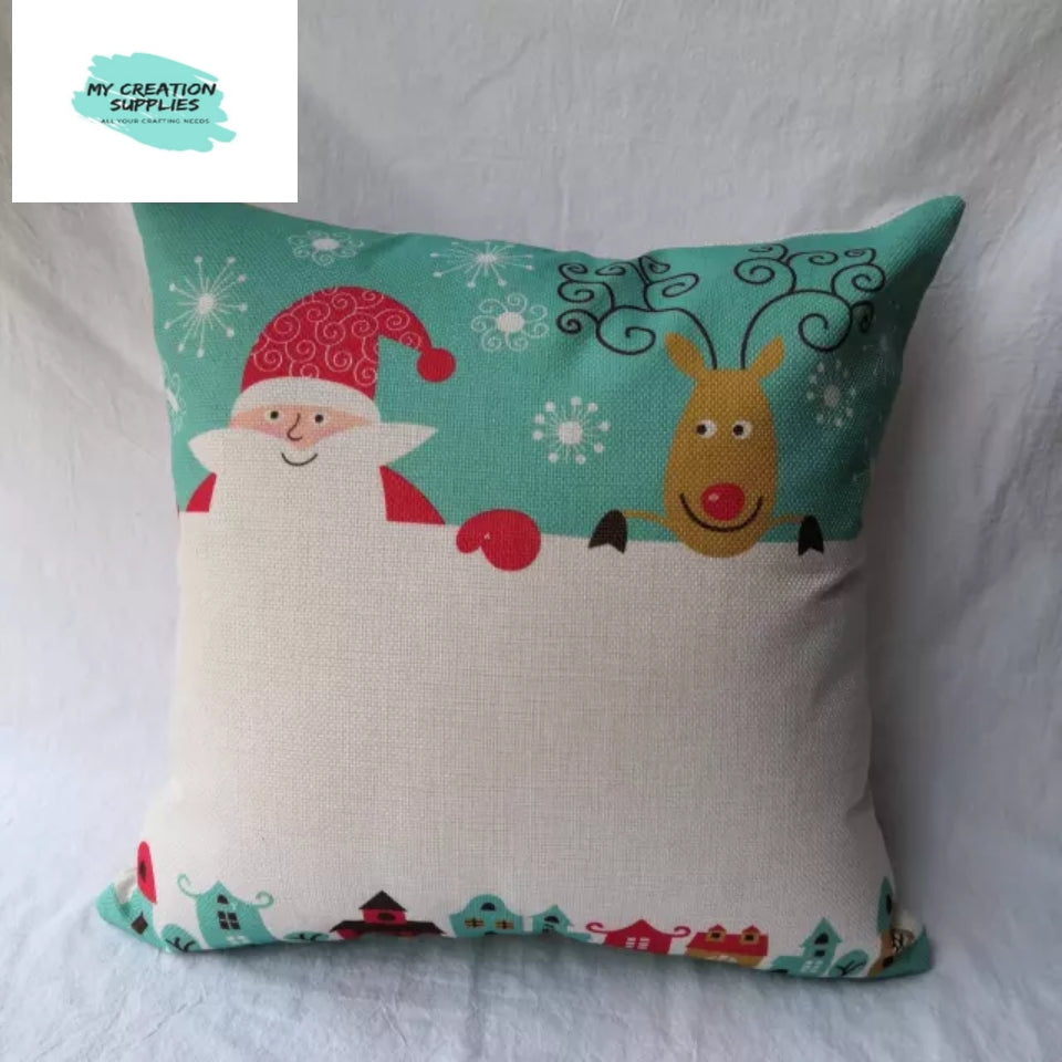 Santa and rudolf Christmas sublimation cushion covers