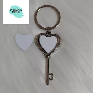 Heart double sided print key keyring