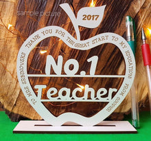 Load image into Gallery viewer, Teacher apple plaque

