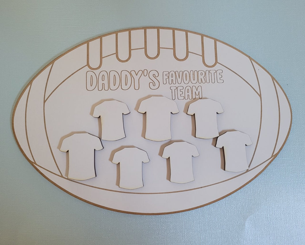 Pack of 5 Daddy's Favourite team